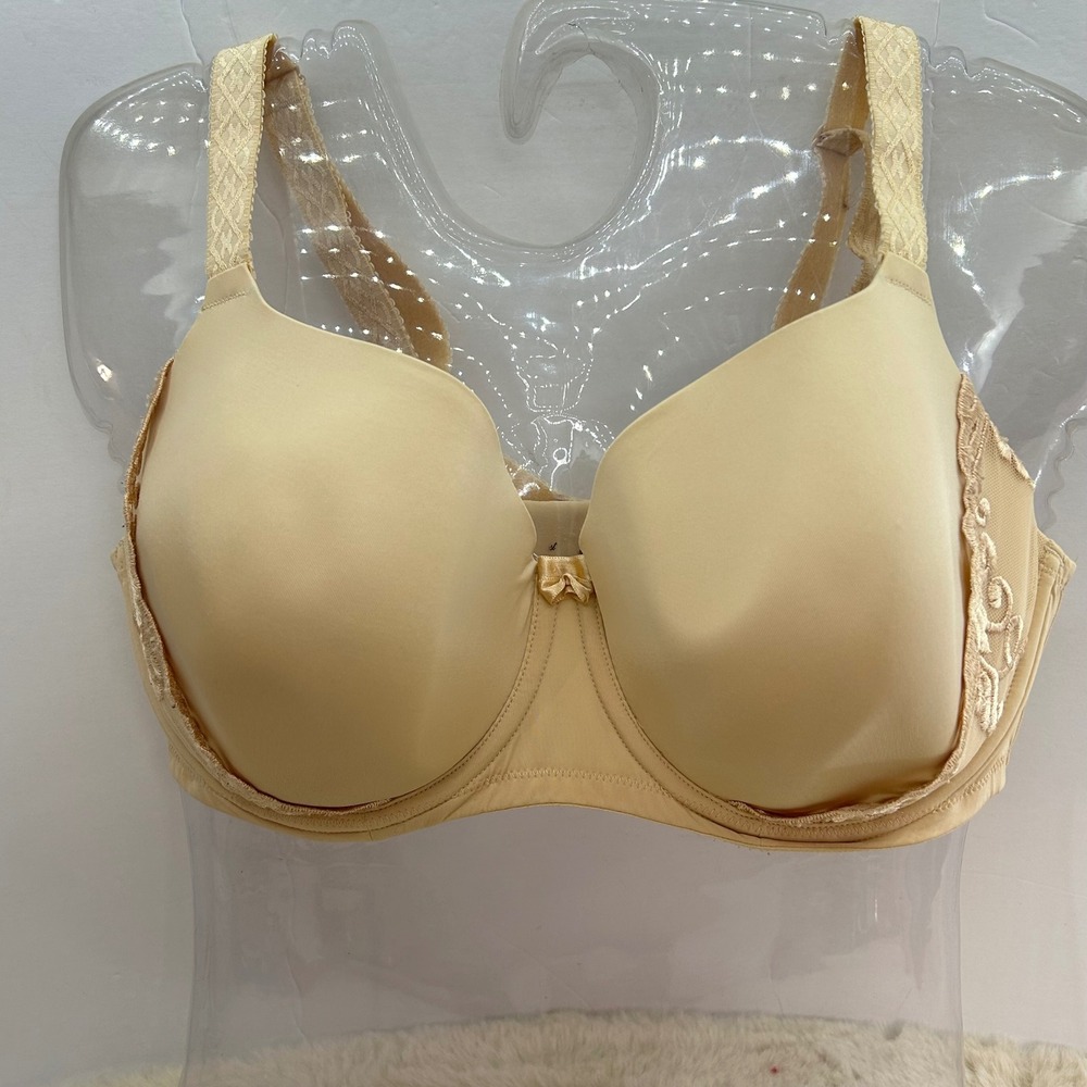 St. Eve Beige Underwire Full Coverage Lace Trim Bra‎ 36D Style Y42BM